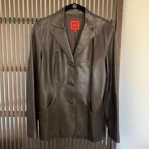Cole Haan dark brown leather jacket